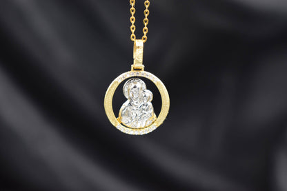 Παναγία με Χριστό παιδί σε Κύκλο με Ζιργκόν Κ14