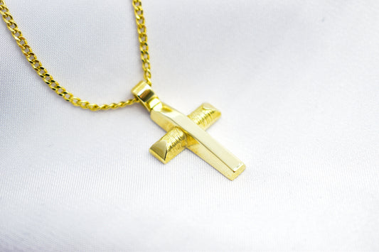 Ανδρικοί Σταυροί 14K Solid Gold Cross Necklace,Cross Necklace,Christian Pendant,Religious Necklace,Gold Cross Pendant,Unisex Cross Necklace, Birth & Baptism