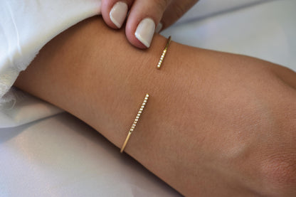 14K Gold Thin Bar Bracelet,14k Gold Everyday Bracelet Women,Ladies Dainty Line Bracelet,Stacking Bracelet Gift for Her,Minimalist Bracelet