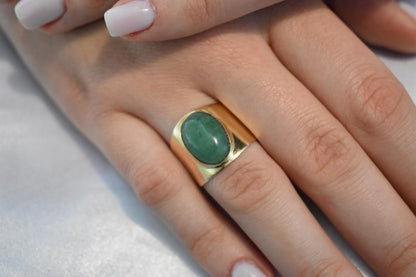 14K Solid Gold Aventurine Ring,Aventurine Ring,Engagement & Wedding Gold Ring,Statement Ring,Stackable Gold Ring,Forever Unique Gift for Her