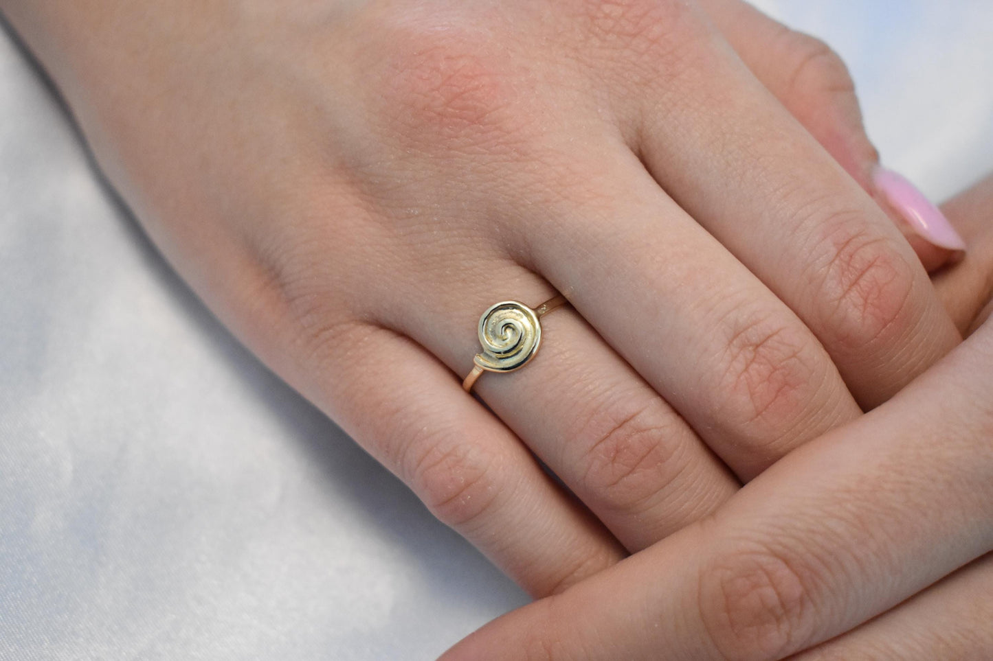 14K Solid Gold Swirl Ring,Gold Spiral Ring,Ancient Greek Jewellery,Stackable Jewellery Ring,Wedding Stacking Ring,Greek Summer Collection