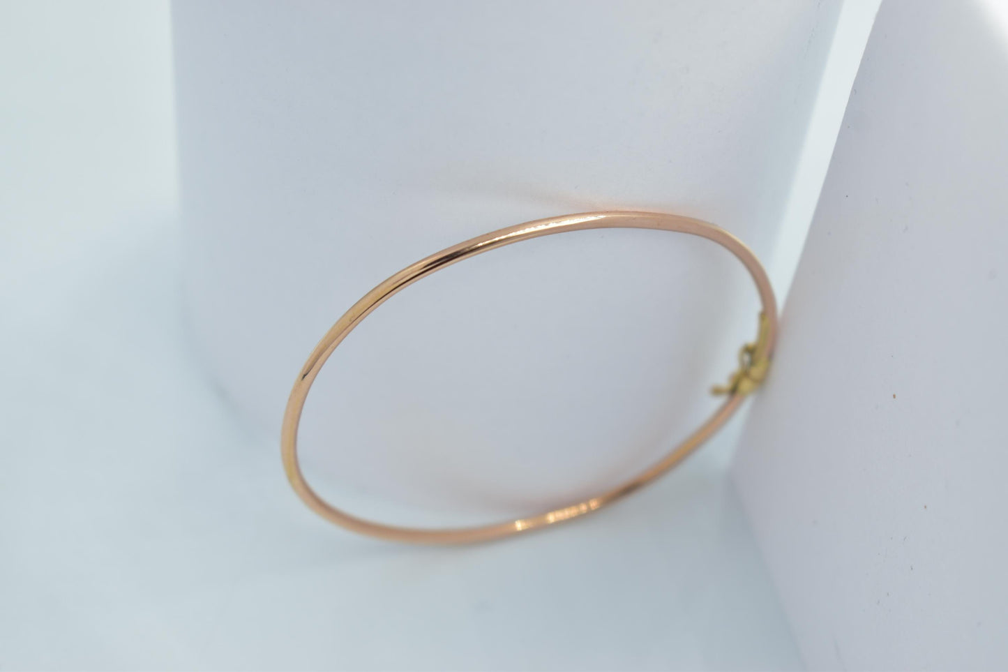 14K Rose Gold Bangle, Solid Gold Thin Bracelet, Elegant Rose Gold Jewellery for Women, Dainty Gold Bangle, Minimalist Real Gold Bracelet