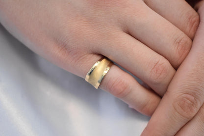 14K Thin Solid Gold Ring,Wedding & Engagement Ring,Tiny Dome Ring,Simple Ring,Minimalist Stacking Gold Ring,Timeless Gift for Mom and Her