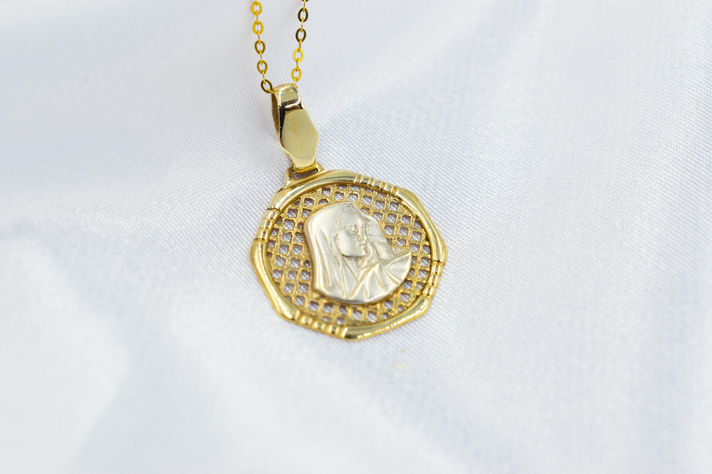 Χρυσό Κωνσταντινάτο Παναγία Οκτάγωνο 14Κ