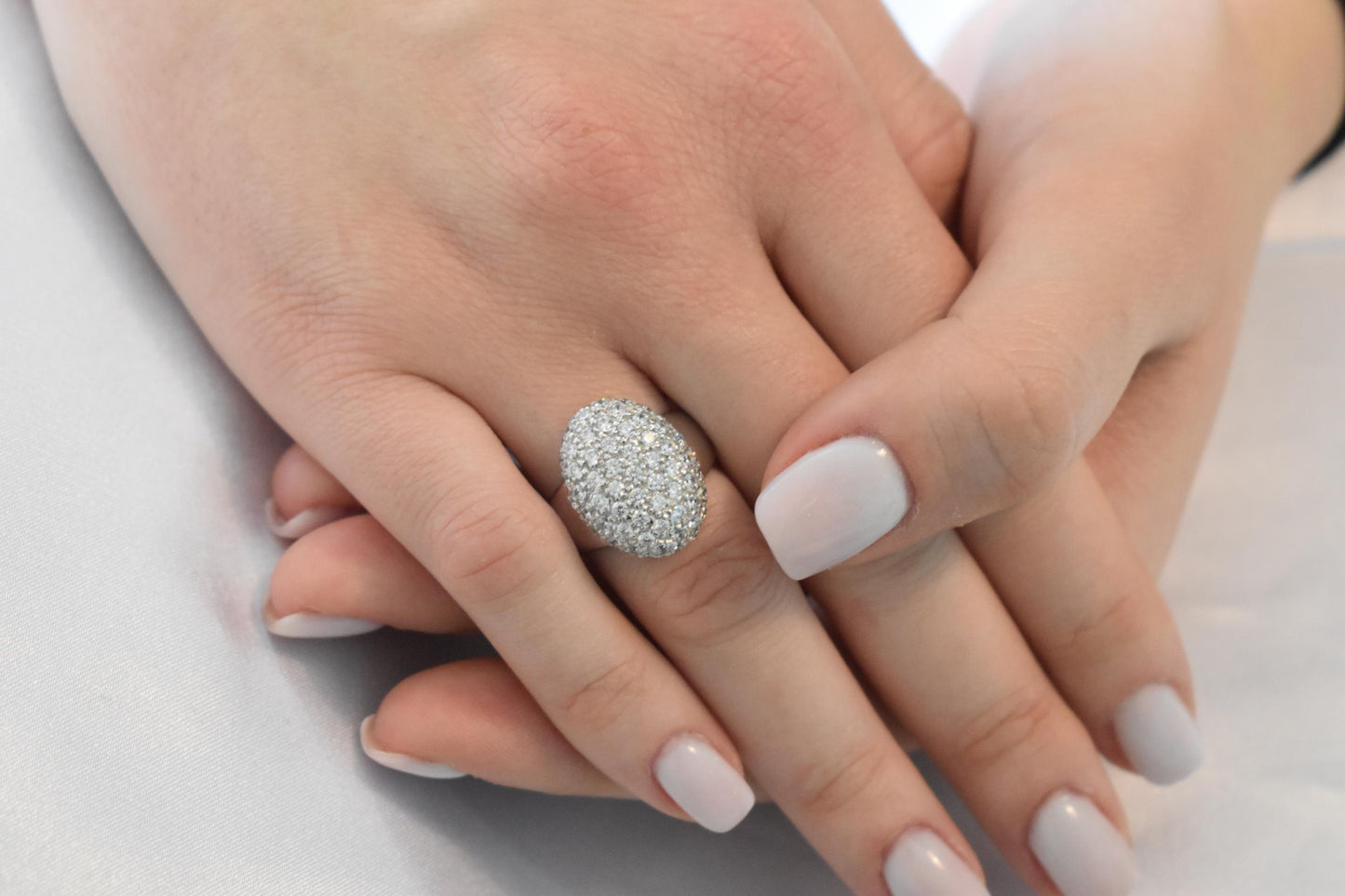 18K Solid White Gold Ring,Engagement Ring,Wedding & Engagement Ring,Statement Ring,Gold Ring,Bridal Jewellery, Gift for Mom and Her