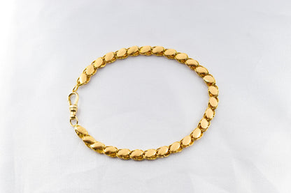 18K Solid Gold Cuban Bracelet,Link Bracelet,Gold Chain Bracelet,Dainty Chain Bracelet,Gift For Her,Women Mens Chain Bracelet,Christmas Gifts