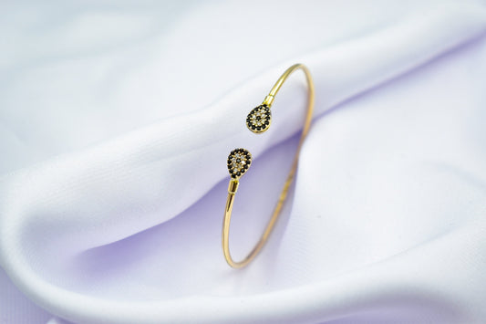 14K Gold Evil Eye Bracelet,Gold Bangle Bracelet,Timeless Beauty,Bangle,Evil Eye Bracelet,Minimalist Bangle Gift for Graduation - Mom and Her