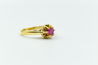 Χειροποίητο Μονόπετρο με Ορυκτό Ρουμπίνι Κ18