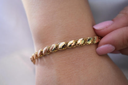 18K Solid Gold Cuban Bracelet,Link Bracelet,Gold Chain Bracelet,Dainty Chain Bracelet,Gift For Her,Women Mens Chain Bracelet,Christmas Gifts