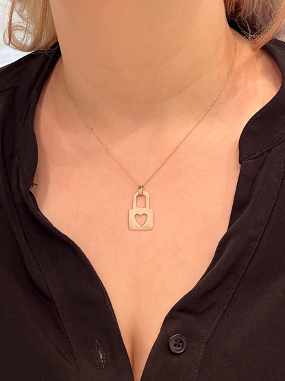 Κρεμαστό Χρυσό Λουκέτο με Καρδιά Κ14