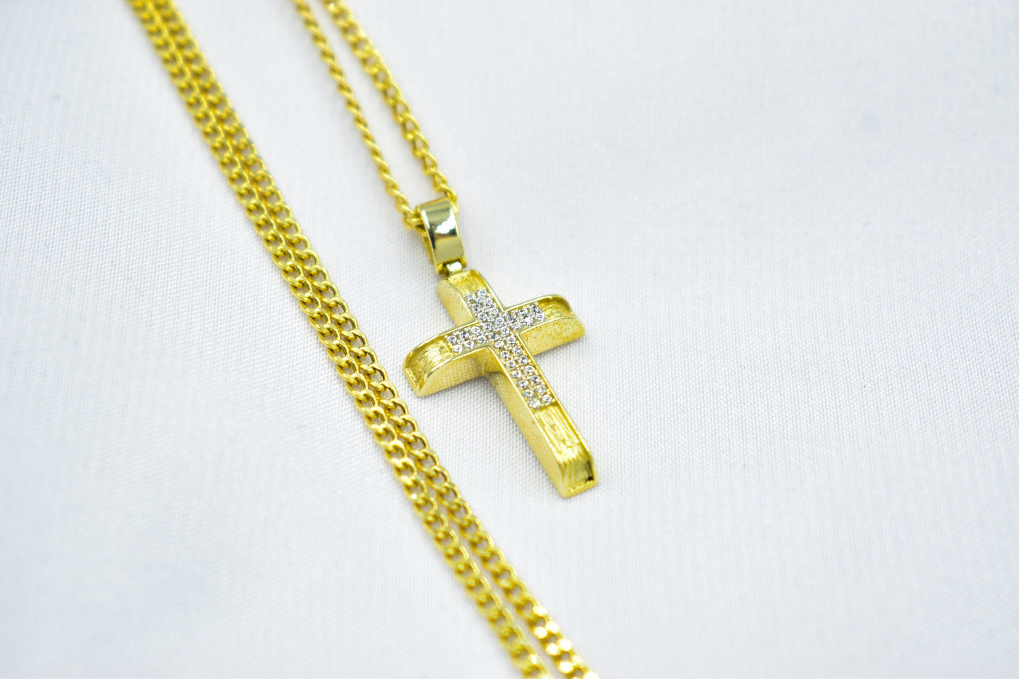 γυναικα 14K Solid Gold Cross Necklace Sparkling Zircon Stones,Elegant Christian Pendant, Religious Gold Cross,14K Gold Cross Charm,Necklace Cross