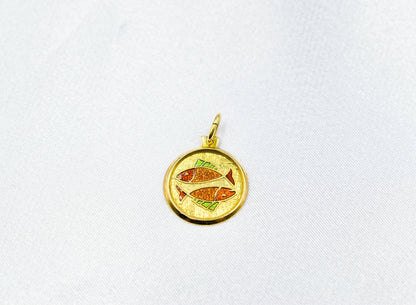 Χρυσό Μενταγιόν Ιχθύες 14Κ με Σμάλτο