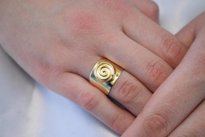 14K Solid Gold Spiral Ring,Gold Swirl Ring,Spiral Gold Ring,Ancient Greek Collection,Gold Band,Wedding Stacking Ring,Minimal Summer Ring