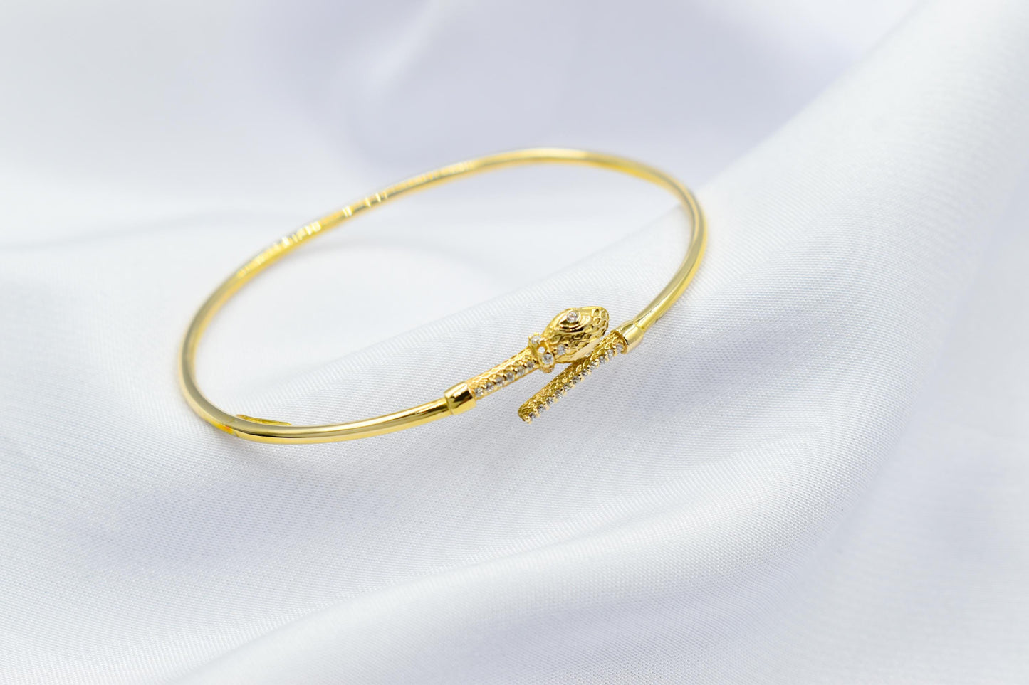 14K Snake Bangle,Snake Gold Bangle Bracelet,Adjustable Animal Gold Bangle,Chinese Clendar Animal Bangle,Snake Handcrafted Serpent Bangle