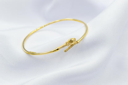 14K Snake Bangle,Snake Gold Bangle Bracelet,Adjustable Animal Gold Bangle,Chinese Clendar Animal Bangle,Snake Handcrafted Serpent Bangle