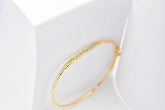14K Gold Cuff Bracelet with CZ or Diamonds, Dainty Pave Bangle, Minimalist Gold Bracelet, Adjustable Gift for Her, Stacking Jewelry