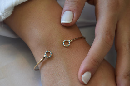 14K Gold Turquoise Bracelet,14k Gold Circle Bracelet Women,Ladies Dainty Line Bracelet,Bracelet Gift for Her,Minimalist Bracelet