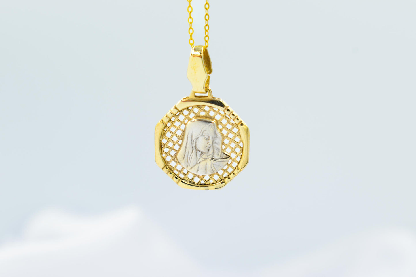 Χρυσό Κωνσταντινάτο Παναγία Οκτάγωνο 14Κ