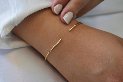 14K Gold Thin Bar Bracelet,14k Gold Everyday Bracelet Women,Ladies Dainty Line Bracelet,Stacking Bracelet Gift for Her,Minimalist Bracelet