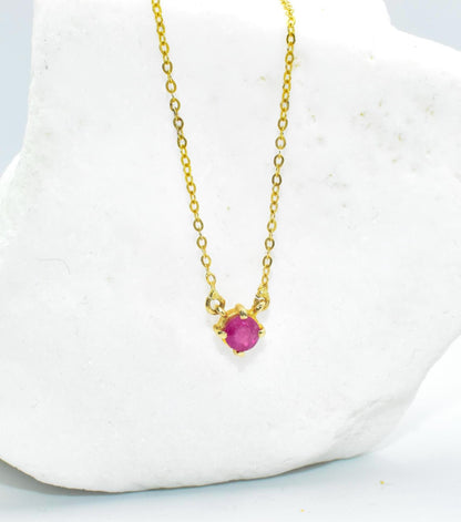 Κολιέ Μονόπετρο Ορυκτό Ρουμπίνι Κ14