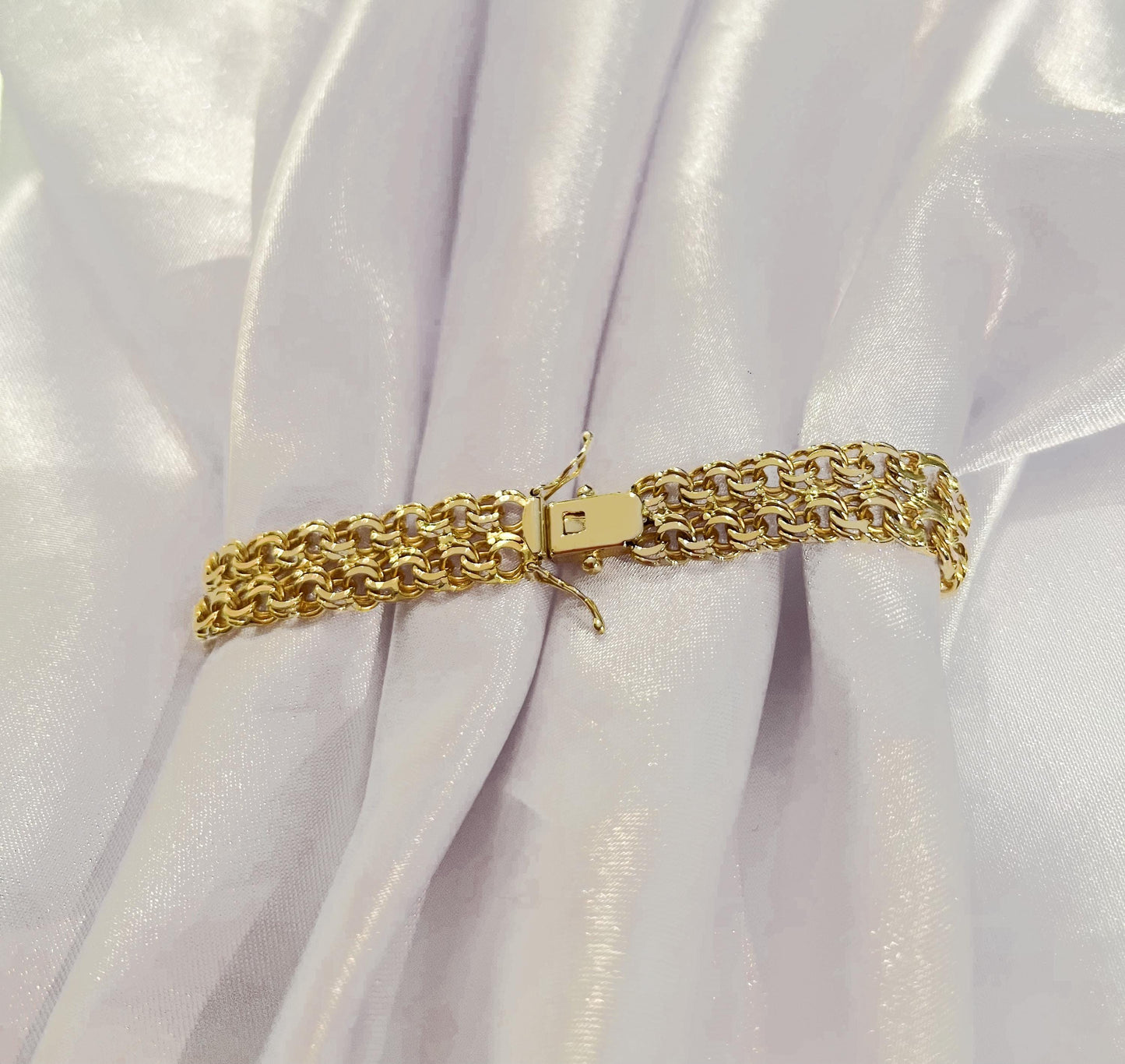 18K Gold Curb Chain Bracelet,Stackable Gold Bracelet,Franco Chain,Chain Bracelet,Retro Chain Bracelet, Vintage Chain for Anniversary Gift