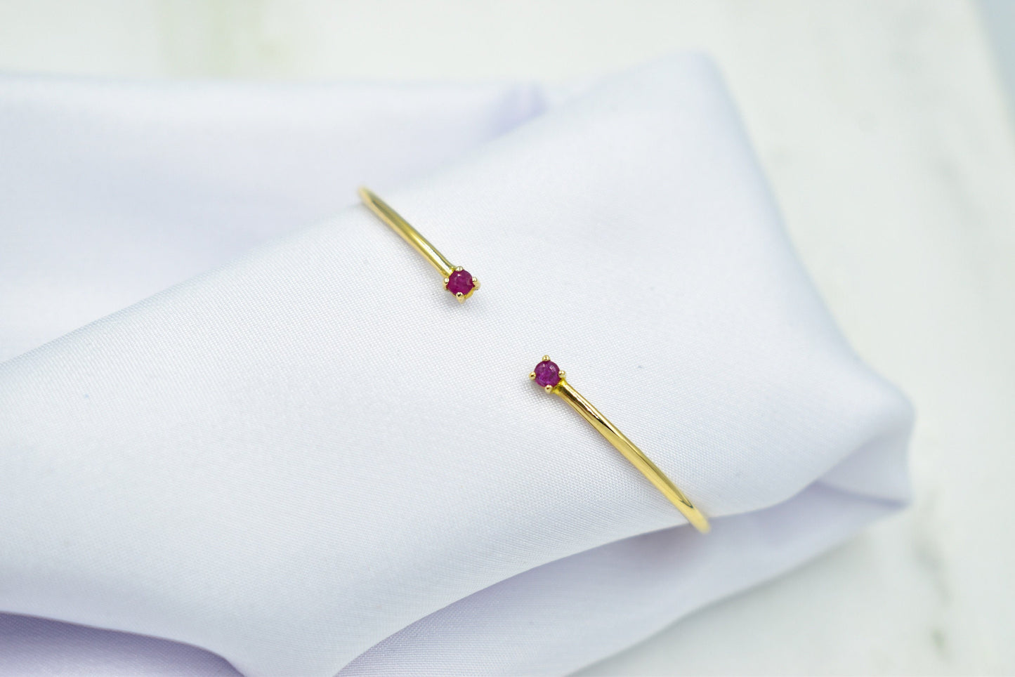 14K Gold Bangle with Natural Ruby,Birthstone Bracelet,Natural Ruby Jewellery,Adjustable Bracelet,Wedding & Engagement Bracelet,Gift for Her