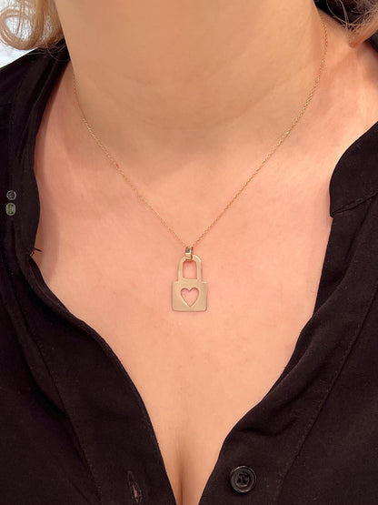 Κρεμαστό Χρυσό Λουκέτο με Καρδιά Κ14