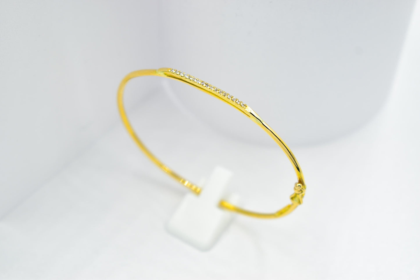 14K Gold Bar Bracelet, CZ or VVS1 Diamond Bangle,Dainty Gold Cuff, Custom Size,Gift for Her,Minimalist Gold Jewellery for Women Gift for Her