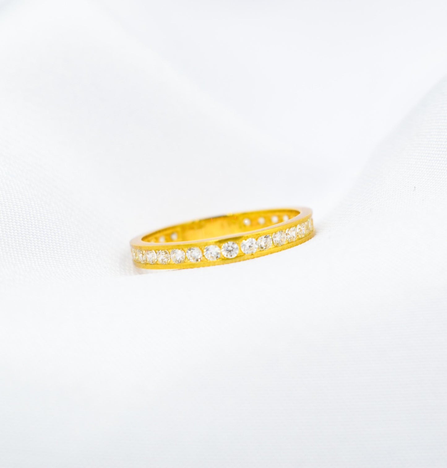 14K Solid Gold Eternity Band Ring–Elegant Stackable Jewelry,Timeless Gold Band for Weddings,Wedding Band Stacking Ring for Him Her