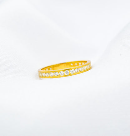 14K Solid Gold Eternity Band Ring–Elegant Stackable Jewelry,Timeless Gold Band for Weddings,Wedding Band Stacking Ring for Him Her