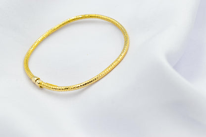 14K Hammered Gold Classic Bangle Slip on Bracelet,Stacking Gold Bangle Bracelet,Matte Minimalist Bangle Bracelet,Plain Bangle,Bangle for Her