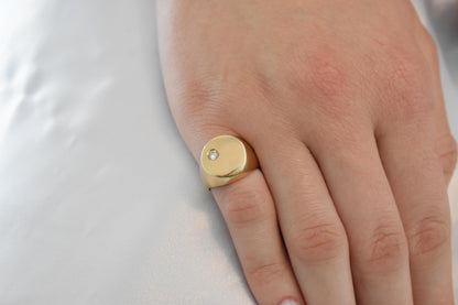 14K Solid Gold Ring,Engravable Flat Ring,Engagement Ring,Wedding Gold Ring,Statement Ring,Stackable Gold Ring,Gift for Her,14K Weeding Band