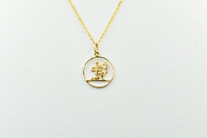 Χρυσό Μενταγιόν Τοξότης 14Κ Κύκλος