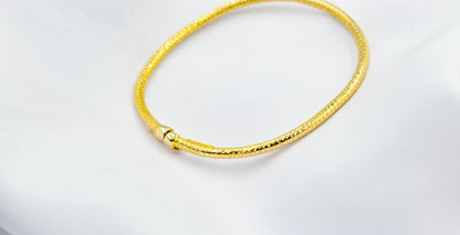 14K Hammered Gold Classic Bangle Slip on Bracelet,Stacking Gold Bangle Bracelet,Matte Minimalist Bangle Bracelet,Plain Bangle,Bangle for Her