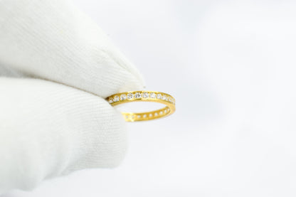 14K Solid Gold Eternity Band Ring–Elegant Stackable Jewelry,Timeless Gold Band for Weddings,Wedding Band Stacking Ring for Him Her