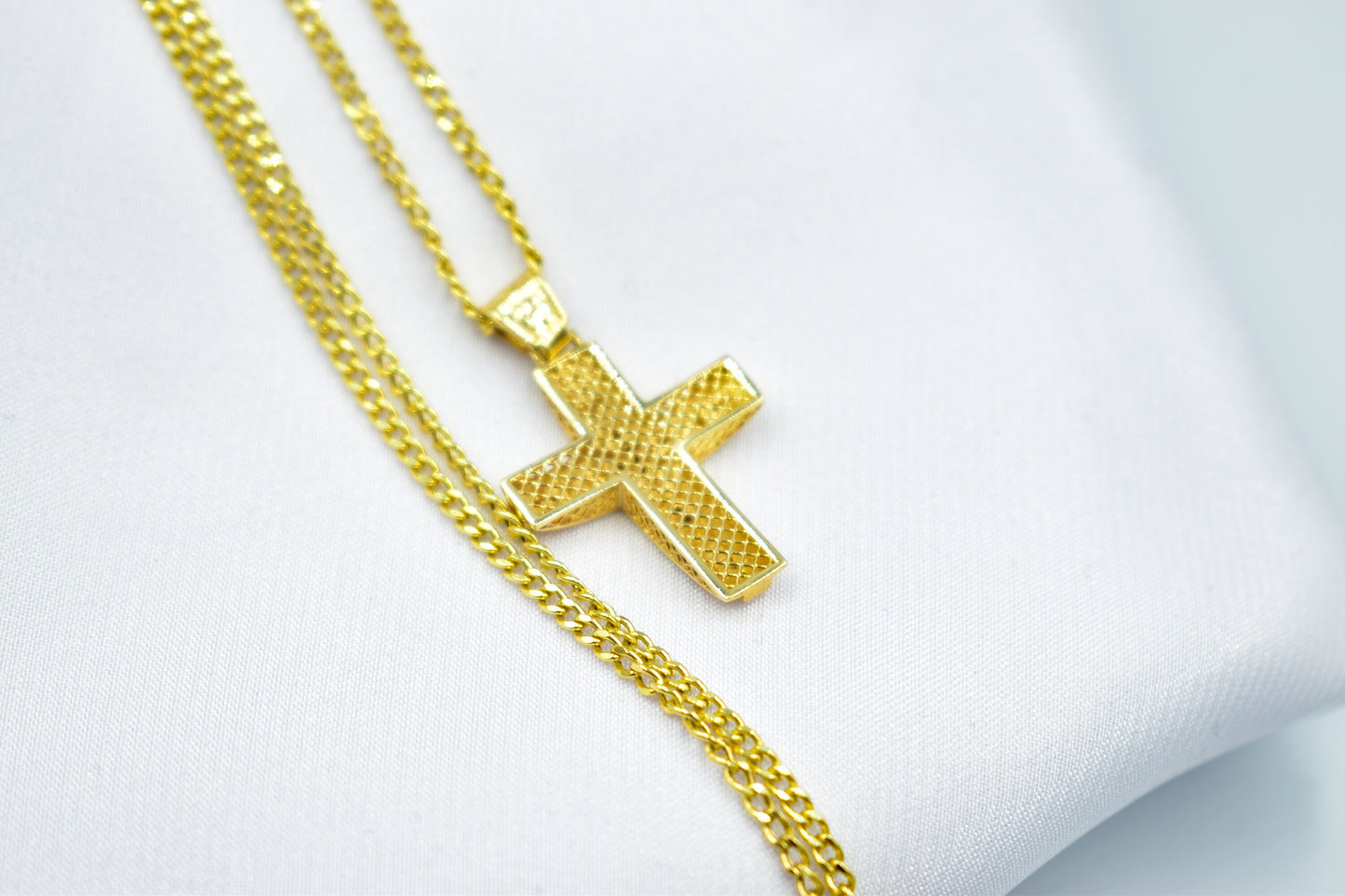 και τα δυο 14K Solid Gold Cross Necklace,Unisex Solid Gold Large Cross Necklace,Plain Gold Cross Charm, Christian Pendant,Radiant Religious Gold Cross