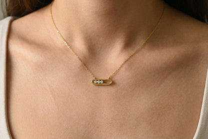 Κολιέ με τρεις Κινούμενες Πέτρες Κ14