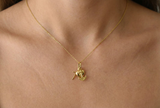 Κολιέ Κ14  Καρδιά, Άγκυρα & Σταυρός (Πίστη – Ελπίδα – Αγάπη)