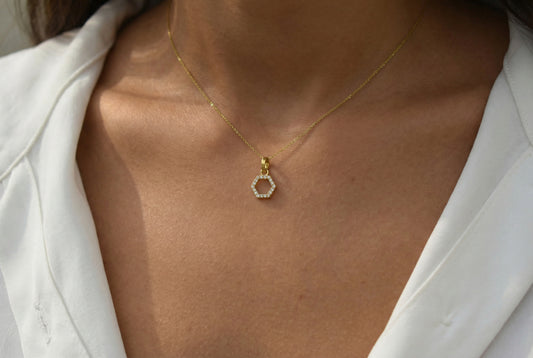 Μεταγιόν Εξάγωνο με Λευκά Ζιργκόν