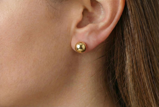 Σκουλαρίκια με Μεγάλη Χρυσή Μπίλια Κ9 / Κ14