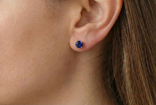 Σκουλαρίκια με μπλε Ζιργκόν Κ14