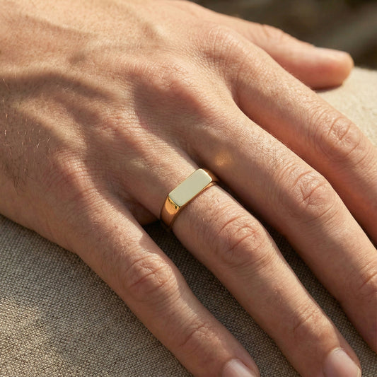 Ανδρικό Λεπτό Signet Δαχτυλίδι K14