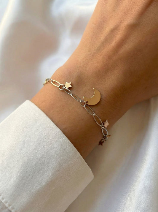 Βραχιόλι Charms Φεγγάρι & Αστεράκια Κ14