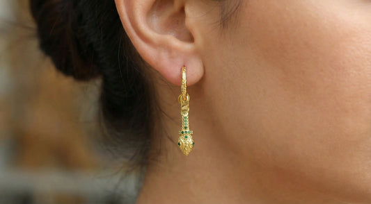 Διπλά Σκουλαρίκια Φίδι με Ζιργκόν Κ14