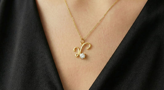 Γούρι Ασημένιο Επιχρυσωμένο Λευκό Zircon με Αλυσίδα