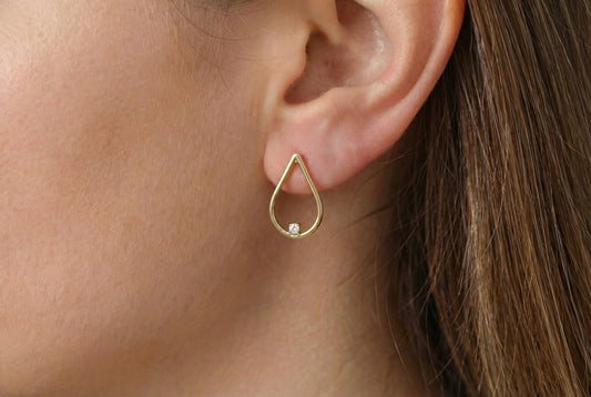 Σκουλαρίκια Σταγόνα με Ζιργκόν Κ9 / Κ14