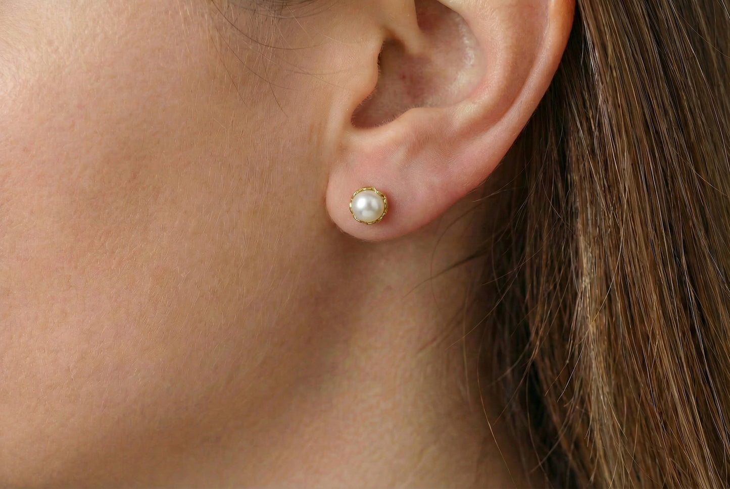 Σκουλαρίκια Μαργαριτάρι Λουλούδι Κ14