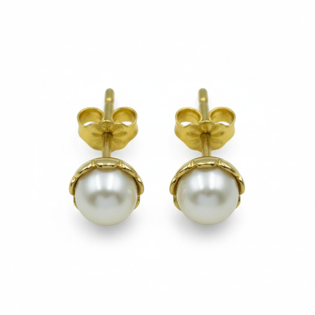 Σκουλαρίκια Μαργαριτάρι Λουλούδι Κ14