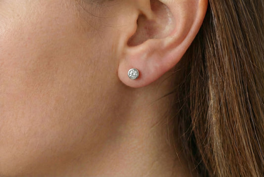 Λευκόχρυσα Σκουλαρίκια Διαμάντι Κ18