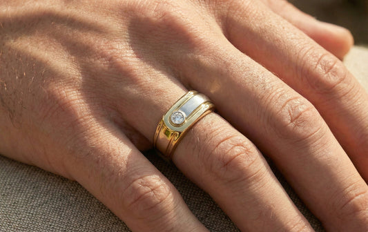 Ανδρικό Δίχρωμο Δαχτυλίδι Κ18